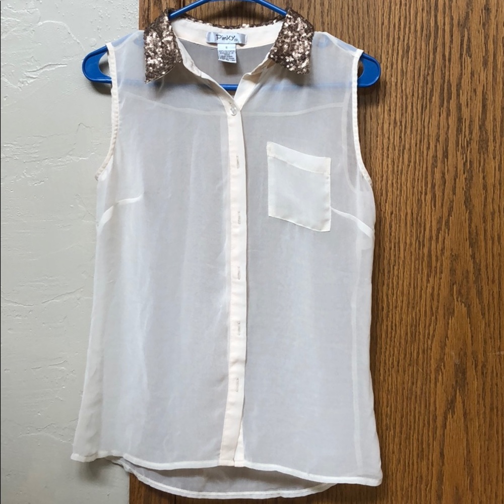 women’s collared button down tank